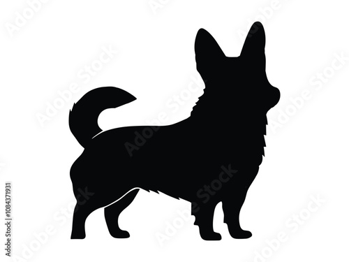 Corgi Dog Silhouette Cute Welsh Breed Outline Design