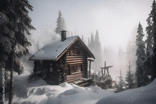 cabin in the mountains.