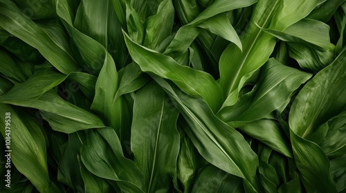 Wallpaper Mural Close-up shot of lush green leaves, showcasing vivid foliage and the vibrant textures of nature's elegance and beauty in its simplest form. Torontodigital.ca