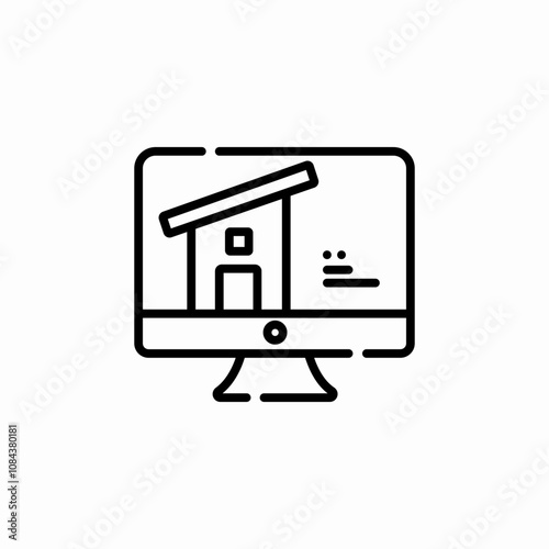 computer real estate webpage icon sign vector