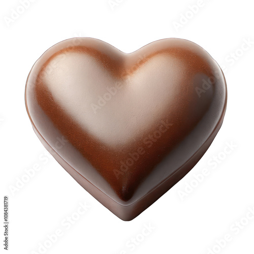 Heart shape chocolate isolated on transparent background