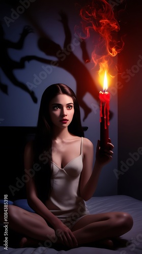 woman with candle