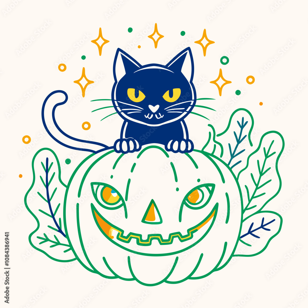 Obraz premium Cat with Heart and Mouse, A Cute and Playful Design of Feline Friendship and Love