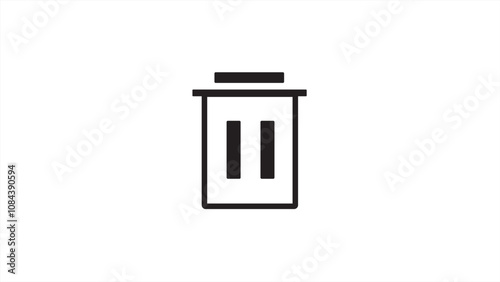 Abstract delete icon simple on white background.