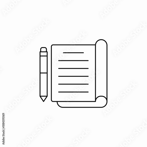 copybook pen icon sign vector