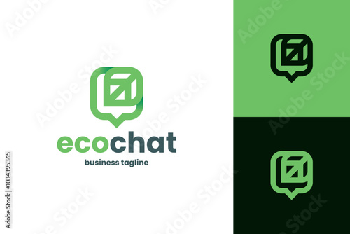 nature eco chat logo vector