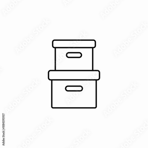 office documents boxes icon sign vector