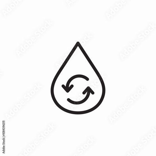 renewable water icon sign vector