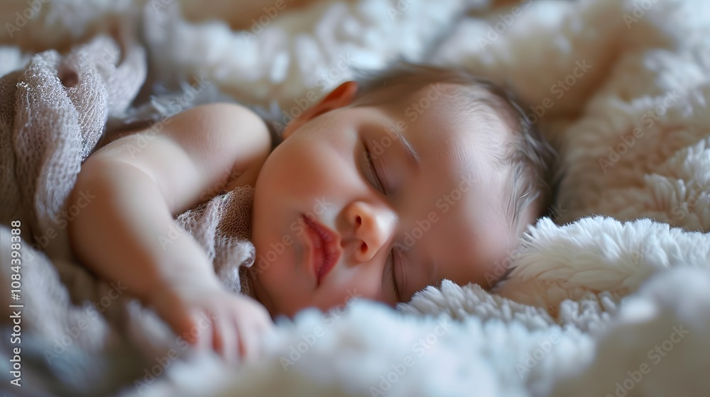 Calm and Innocent Expression of a Napping Newborn Calm and Innocent Expression of a Napping Newborn