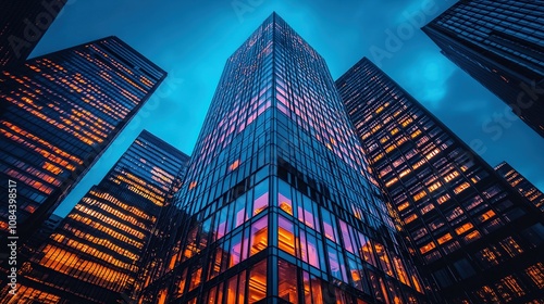 Wallpaper Mural Cityscape Towers at Night Torontodigital.ca