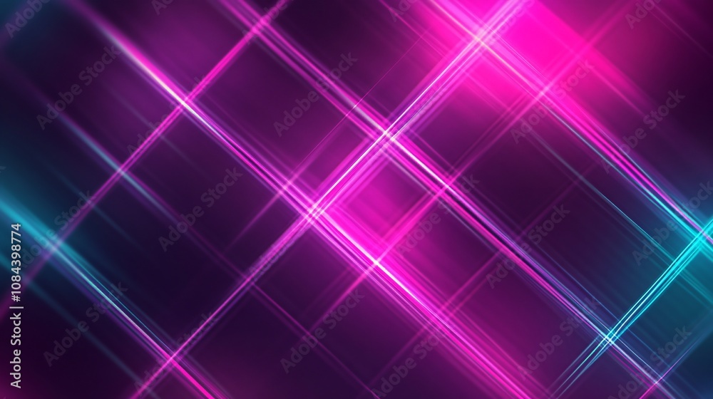 Abstract Neon Grid Pink and Teal Light Streaks Abstract Neon Grid Pink and Teal Light Streaks