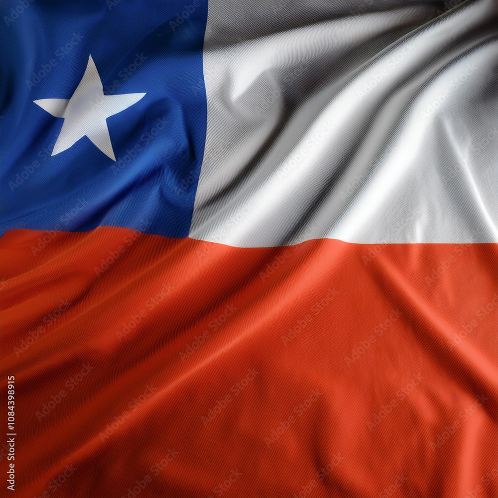 Chile flag waving in the wind on side position provides copy space for text isolated Chile flag waving in the wind on side position provides copy space for text isolated