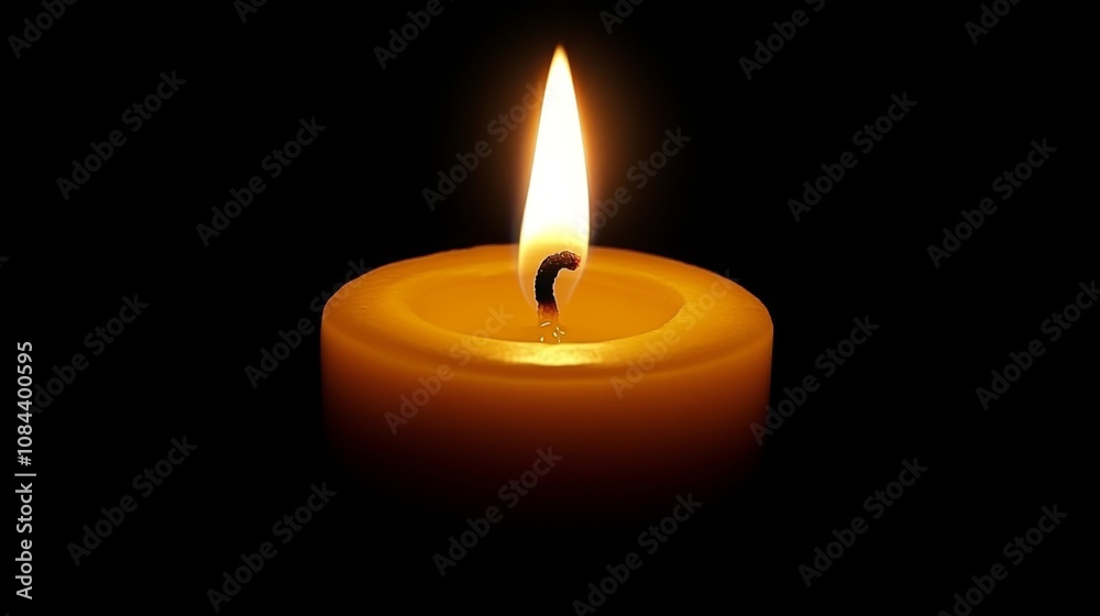 Burning Candle in the Dark - A Symbol of Hope and Remembrance Burning Candle in the Dark - A Symbol of Hope and Remembrance