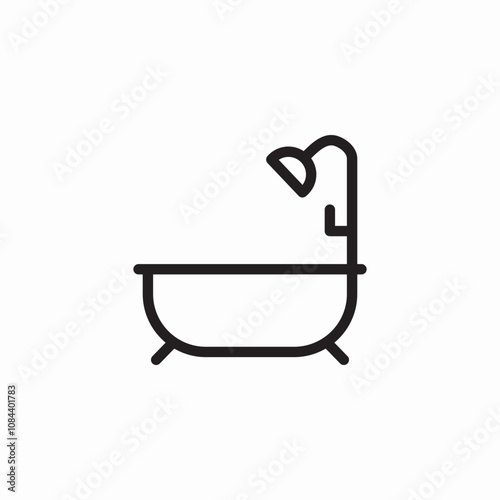 bathtube shower icon sign vector