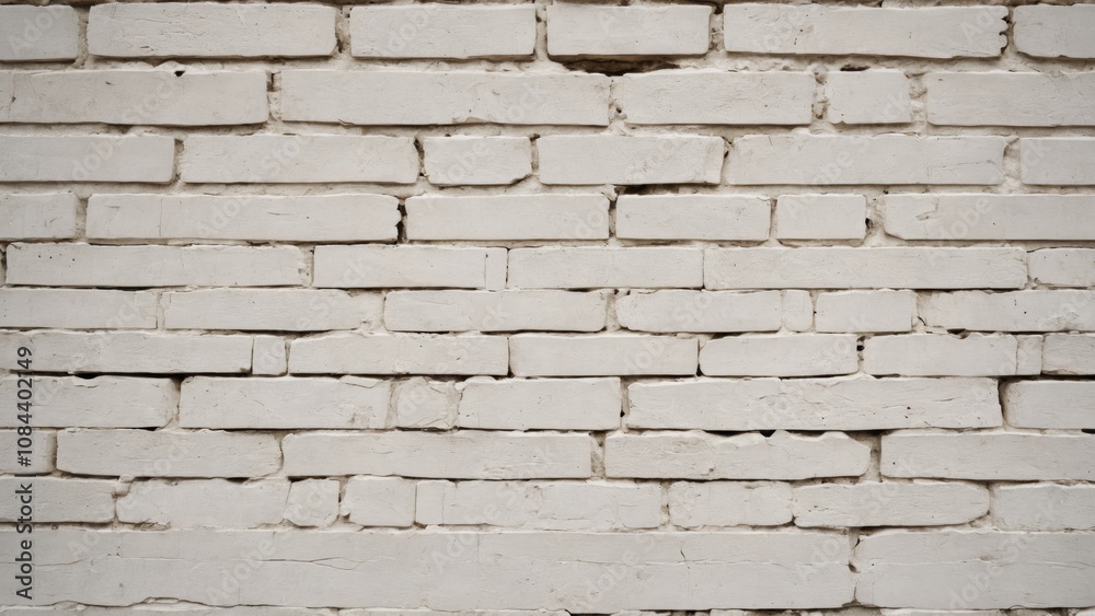 Fototapeta premium A textured white brick wall showcasing rustic charm in a timeless architectural style