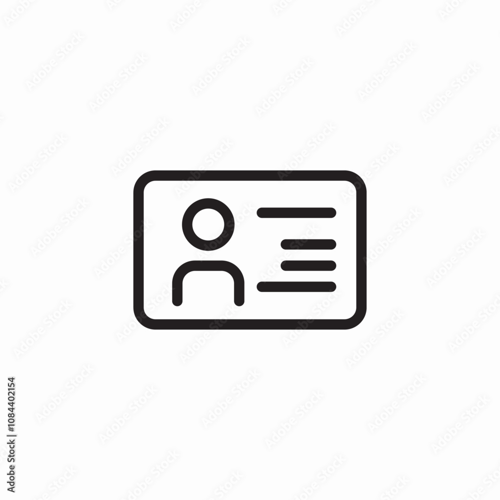 id card icon sign vector id card icon sign vector