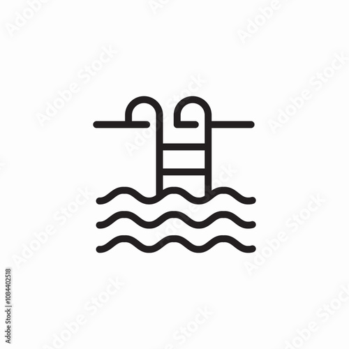 pool ladder icon sign vector