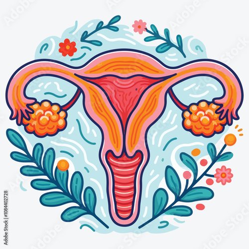 A simple illustration of an endometrial polyp stock illustration