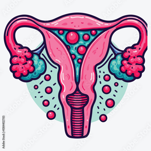 A simple illustration of an endometrial polyp stock illustration