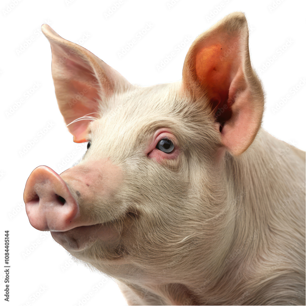 Pig side view portrait isolated on transparent background Pig side view portrait isolated on transparent background