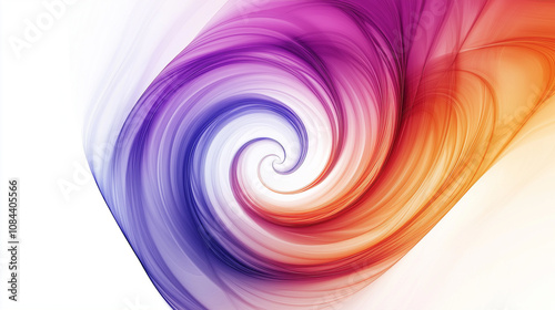 A swirling spiral with gradient colors and a smooth finish, set against a solid white background.