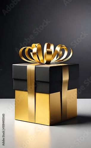 gold gift box photo