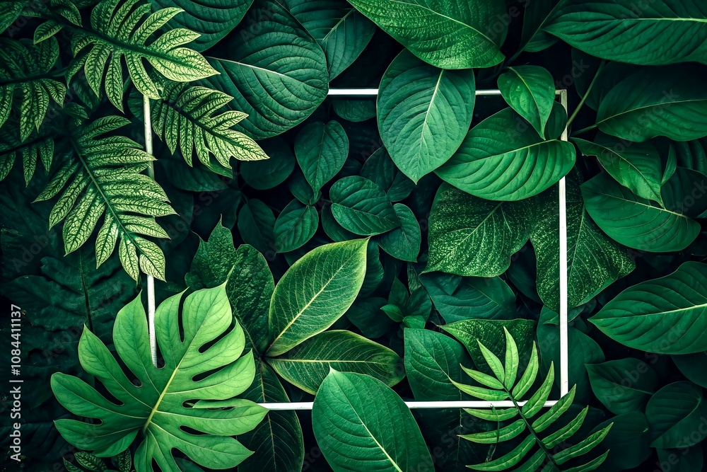 custom made wallpaper toronto digitalCaptivating Double Exposure Photography of Green Leaves Framed Isolated PNG for Nature Enthusiasts and Designers Seeking Fresh Backgrounds