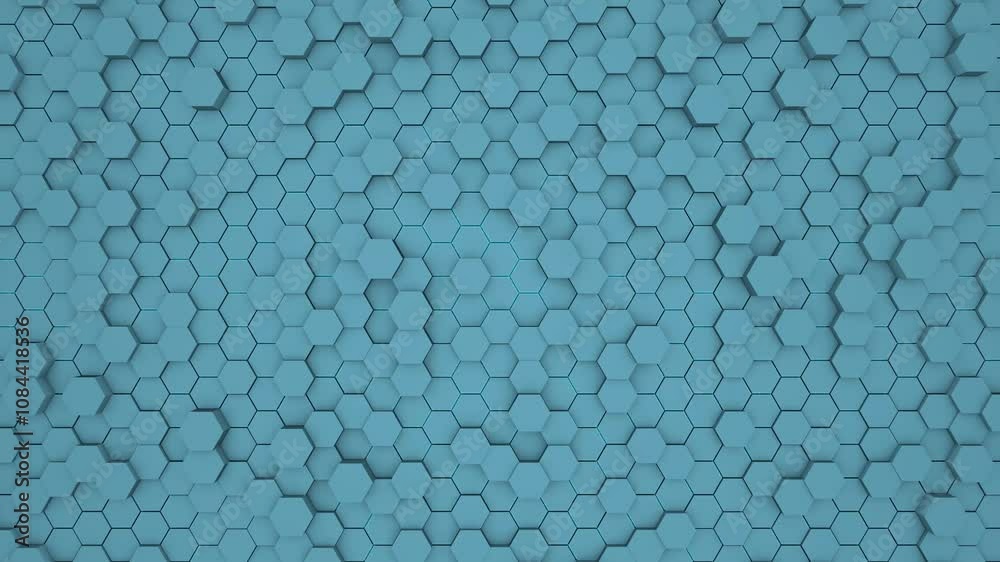 Dynamic turquoise hexagonal patterns forming and moving. Dynamic turquoise hexagonal patterns forming and moving.