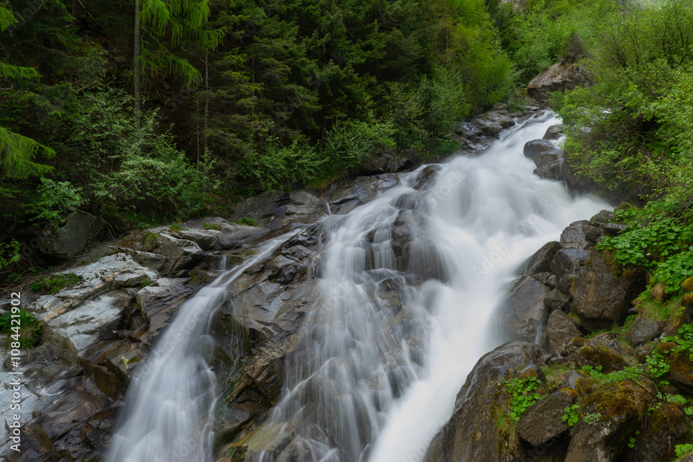 beautiful waterfall shot with long exposure. beautiful waterfall shot with long exposure.