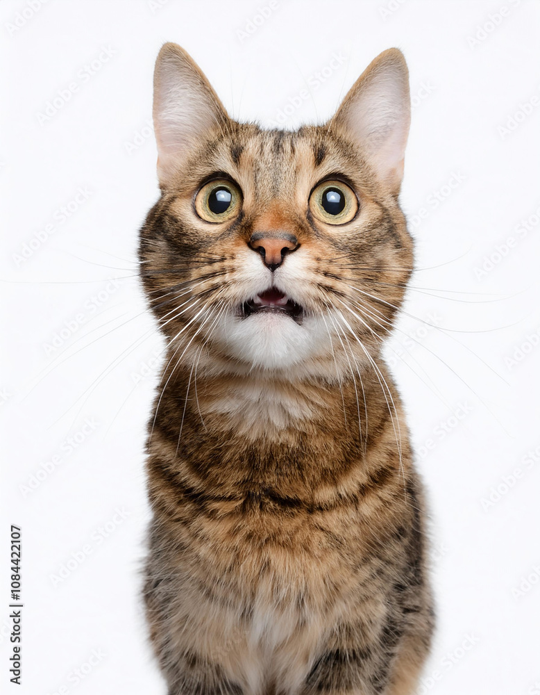 Obraz premium Funny Cat ​​expression or funny pose isolated