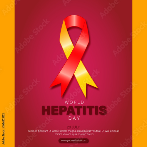 World hepatitis day vector square template design.