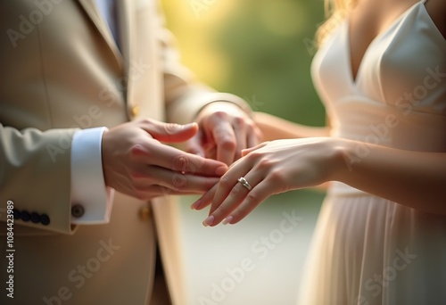 Wedding Rings on Hands A Bride and Groom's Symbol of Love and Marriage