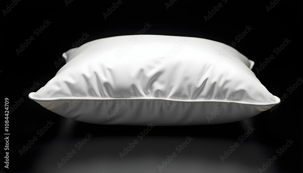a white pillow with soft fabric texture isolated on a black background, showing shadows for depth create with ai a white pillow with soft fabric texture isolated on a black background, showing shadows for depth create with ai