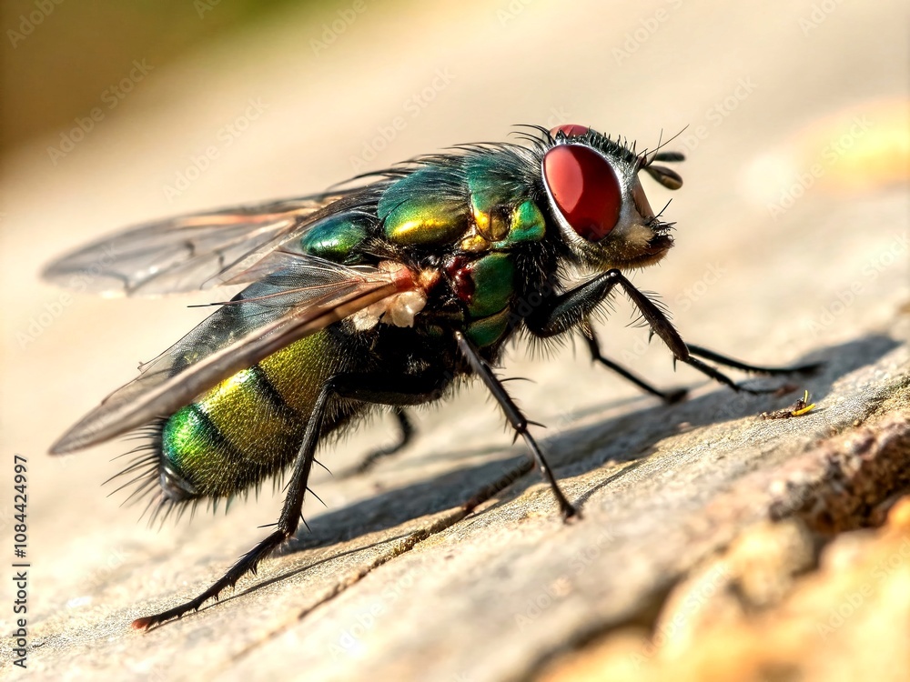 Close-Up of a Fly: Intricate Details of Nature's Tiny Insect, Captured in Stunning Clarity, Showcasing Its Unique Features and Colors for Educational and Artistic Use Close-Up of a Fly: Intricate Details of Nature's Tiny Insect, Captured in Stunning Clarity, Showcasing Its Unique Features and Colors for Educational and Artistic Use