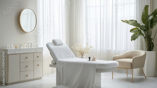 Contemporary Facial Treatment Room with Plush Decor