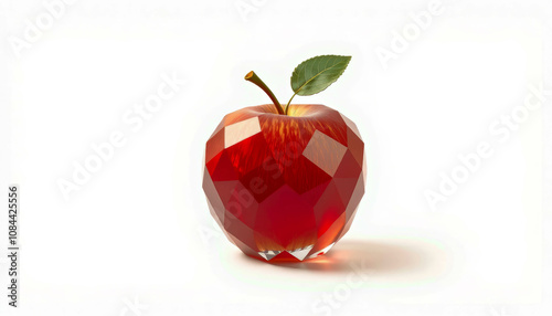 Glass apple: A captivating close-up of a handcrafted red glass apple, showcasing exquisite detail and vibrant color.