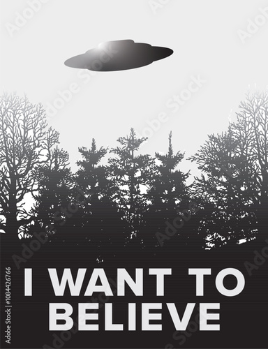 I want to believe poster vector in cmyk ready to print