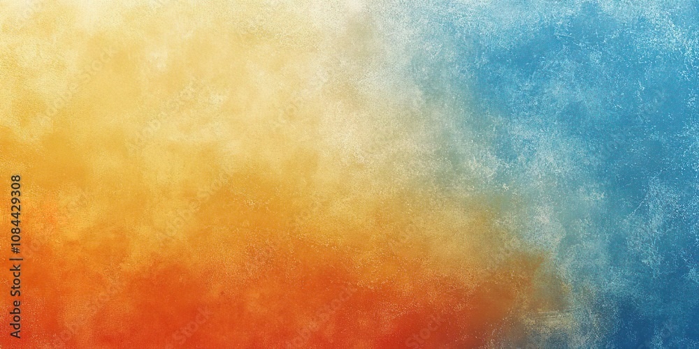Smooth gradient background featuring a harmonious mix of orange, blue, and yellow colors, enhanced with a delicate grainy texture and white noise
