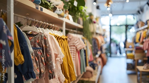 Chic baby clothing store with fashionable clothes for infants