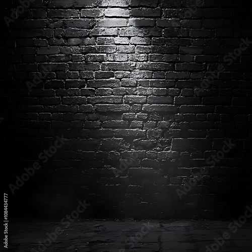 Black Brick background ai generated