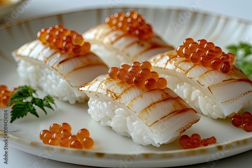 Grilled Squid Sushi with Tobiko