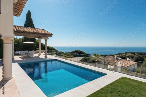 Stunning Mediterranean Home with Pool and Expansive Terraces Offering Panoramic Ocean Views for a Luxurious Summer Retreat