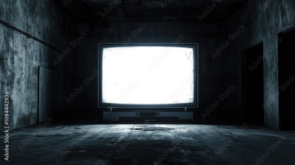 Blank Television Screens in a Grunge Room: A Dark and Minimalist Multimedia Display Blank Television Screens in a Grunge Room: A Dark and Minimalist Multimedia Display
