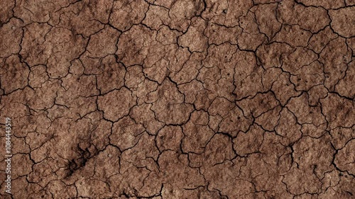 Top view of dry cracked soil during drought background, 4k