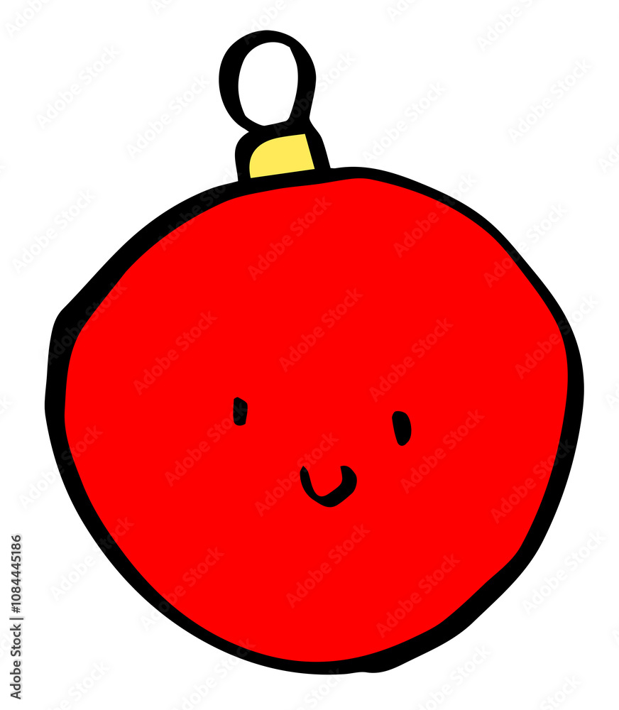 Adorno, bola roja felices fiestas divertido, pegatina, sticker fondo transparente navidad feliz año happy new year dibujo a mano Adorno, bola roja felices fiestas divertido, pegatina, sticker fondo transparente navidad feliz año happy new year dibujo a mano