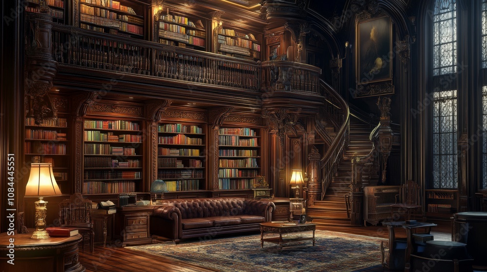 Opulent Grand Library Interior Design Opulent Grand Library Interior Design