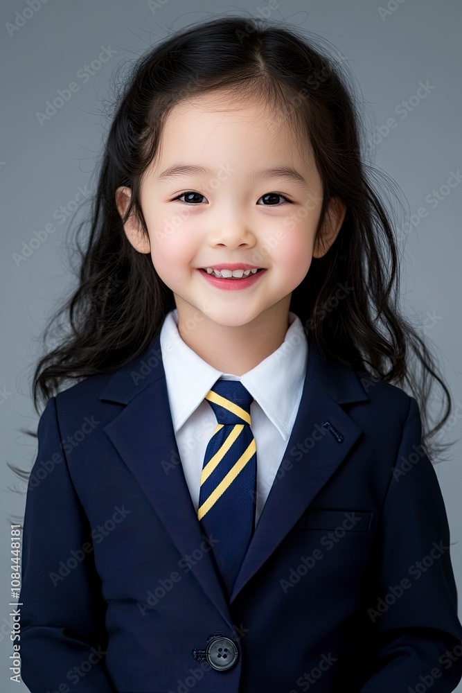 image for school yearbook, body facing the left, chinese white teen boy, 16 years old, black curly hair, in plain navy blue blazer, generative ai image for school yearbook, body facing the left, chinese white teen boy, 16 years old, black curly hair, in plain navy blue blazer, generative ai