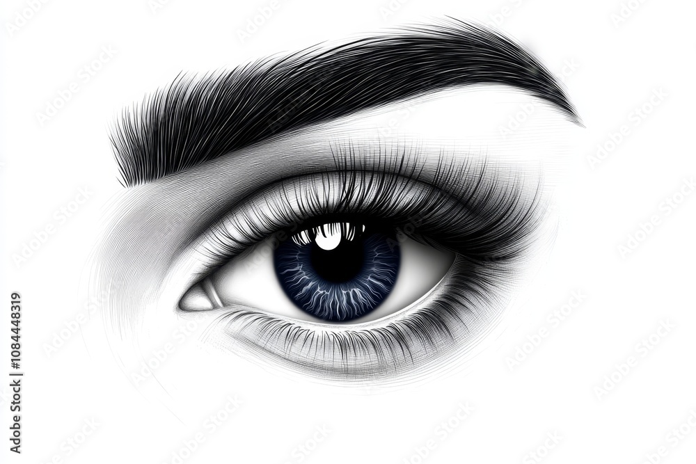 Simple, elegant design of a woman’s eye in minimal line art, capturing a serene expression Simple, elegant design of a woman’s eye in minimal line art, capturing a serene expression
