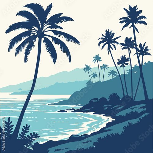 Adobe Illustrator Artwork beach palm tree island tropical sky Background