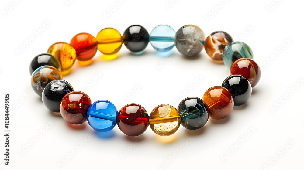 Close-up of a stylish bead bracelet isolated